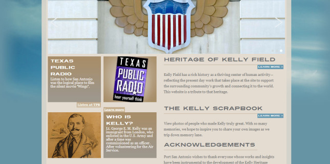 http://kellyheritage.org, a site created to honor the heritage of Kelly Air Force Base.